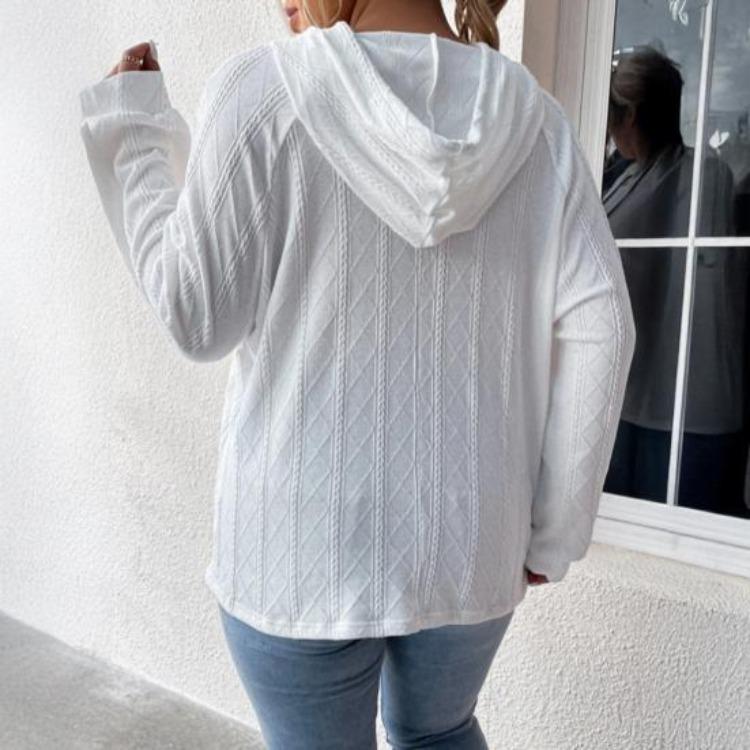 Oversized Hooded Sweatshirt Women Pullover Knit Sweater Casual Fall Top Long Sleeve with Pocket