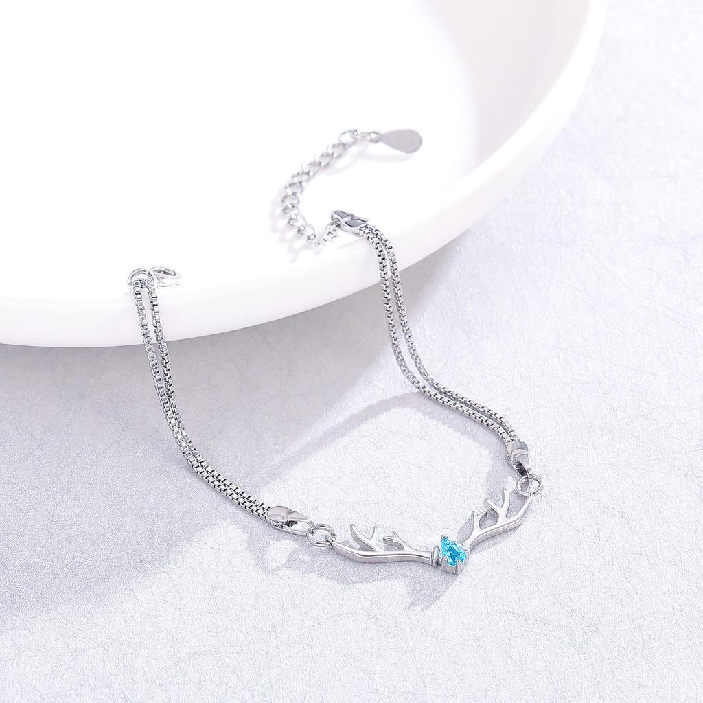 Korean Style Deer Jewelry Set: Necklace, Bracelet, Ring & Earrings for Women