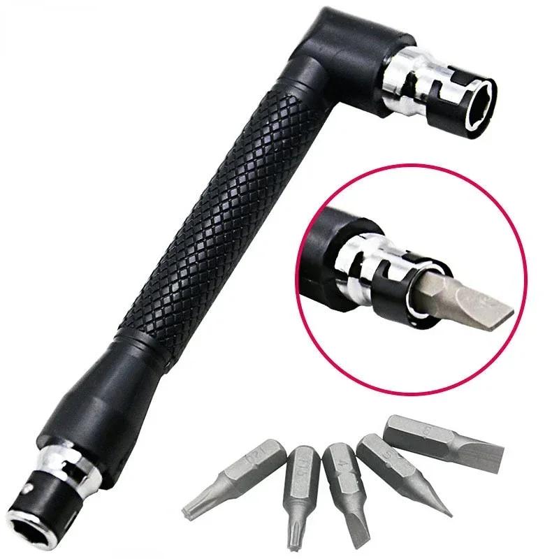 Mini L-Shaped Torque Wrench Double Head Screwdriver Mini Socket Spanner 1/4'' 6.35mm Bits Screwdriver Bit Drill Set  Hand Tool