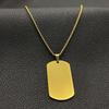 Stainless Steel Pendant Blank Military Brand Necklace Laser Engraving Titanium Steel Necklace