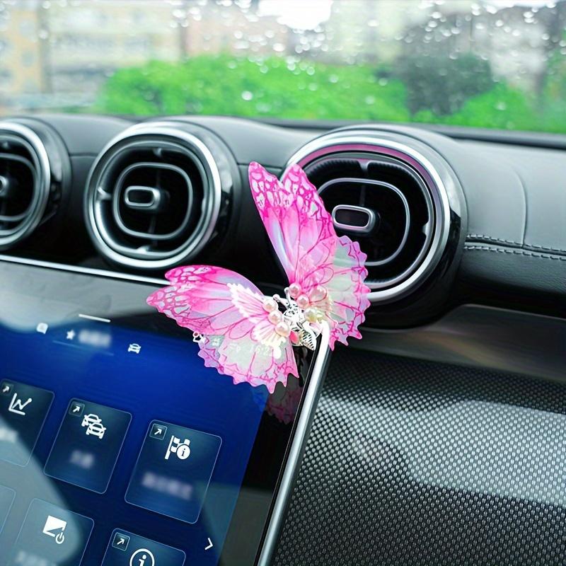 3Pcs 3D Dynamic Butterfly Car Interior Decoration Auto Dashboard Vent Clip Ornaments For Woman Man Gift Car Accessories Supplies