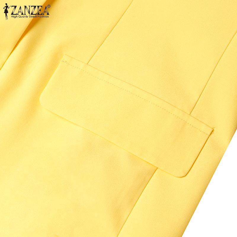 ZANZEA Frauen Kurzarm Blazer Mantel Revers Kragen Elegante Casual Jacken Outwear Plus Größe
