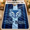 Flannel BlanketWarrington Wolves Custom Name Text Personalized Soft Warm Throw Blanket Home Decor Gift