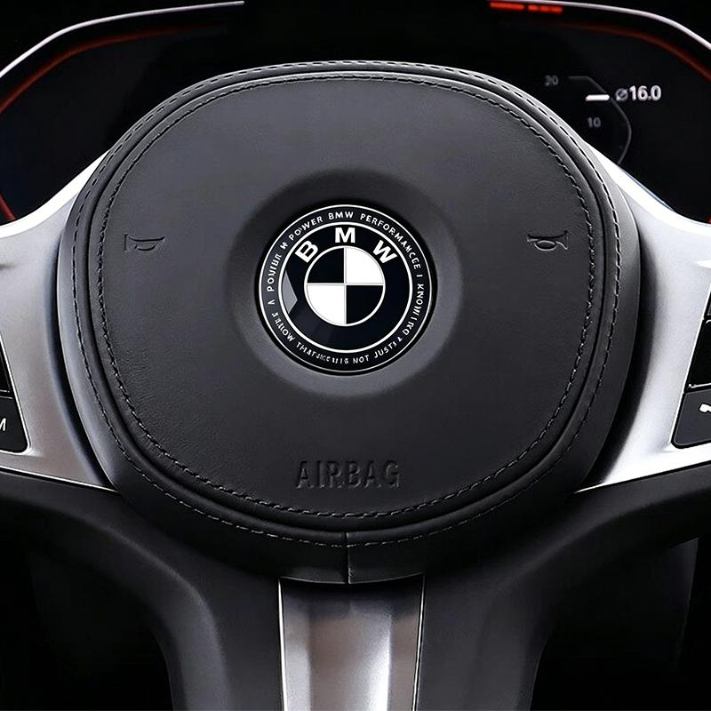 BBKI7 Auto Steering Wheel Center Aluminum Alloy Badge Logo Sticker For BMW M Emblem E46 E36 E34 F10 E90 F30 E60 F30 E53 E30 E92 E87