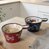 Ceramic Bowl with Handle Multifunctional Baking Bowl Oven Microwave Handmade French Tableware Coffee Cup Breakfast Cereal Bowl