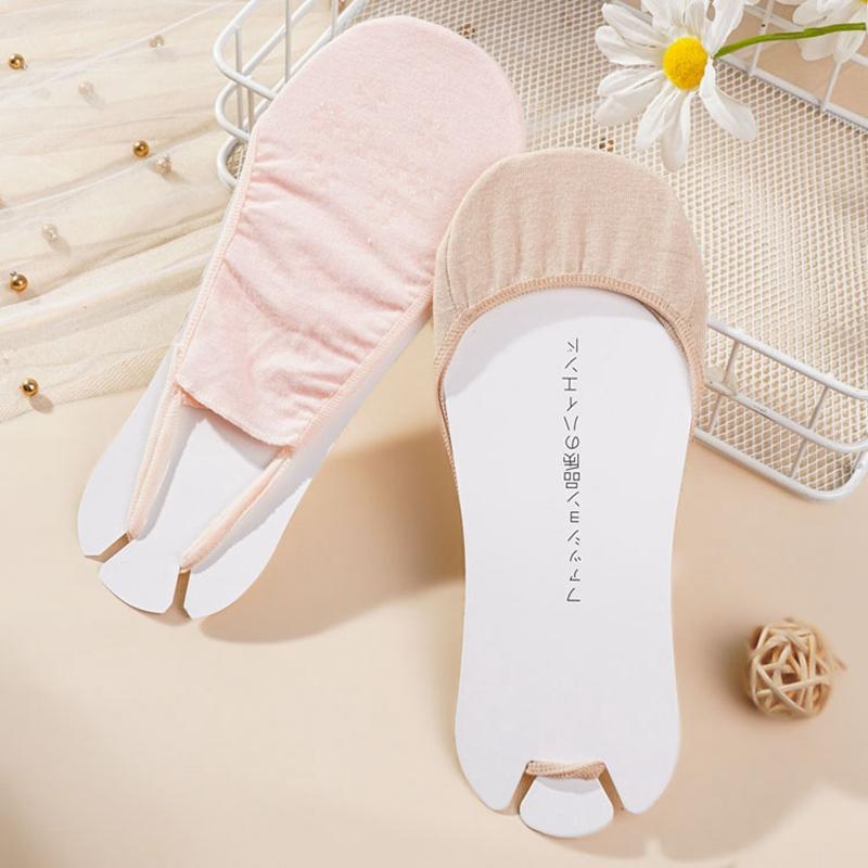 5 Paar Damen Baumwoll Bootssocken Rutschfest Unsichtbar Dünne Socken Sommer Dünne Halbsolen-Socken Hosenträger Fallen Nicht Bootssocken