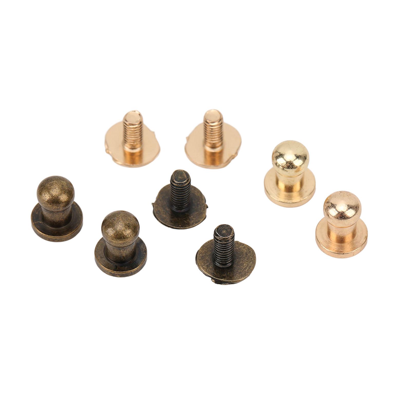 

200 Set Chicago Screws 0.3x0.2in Round Head Strong Copper Widely Used Leathercraft Rivets for Leather Case Bag