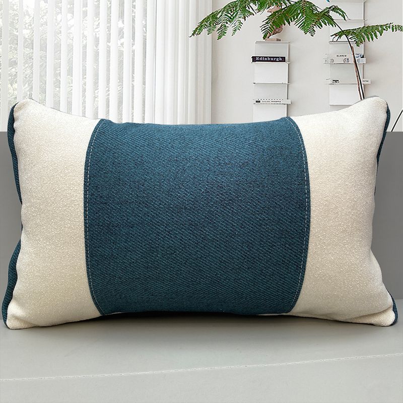 

Light Luxury Style Fabric Sofa Pillow Modern Minimalist Model Room Pillow High end Elegant Hotel Cushion National Style Pillow Peacock Blue 35*55 35*55cm (pillowcase)