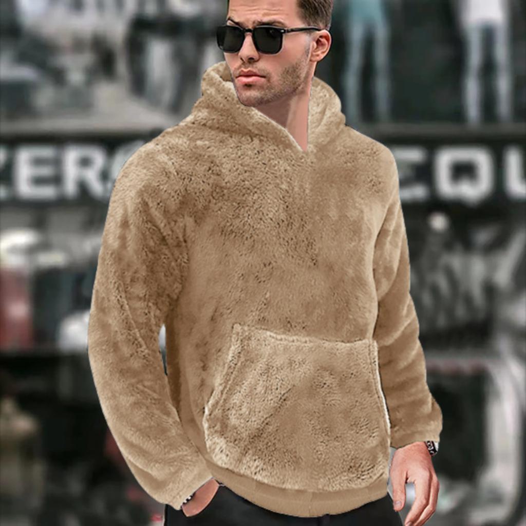 Men's Outdoor Casual Sports Dopamine Colorful Double-sided Fleece Long-sleeved Hooded Sweater