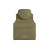 Li Ning Training Series Logo Print Zipper Hooded Sleeveless Down Vest Men Vests Olive-Green AMRS081-3