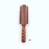 Hair Drying Styling Curly Barber Dye Rubber Wood Comb Boar Bristle Round Brush With Natural Wooden Handle