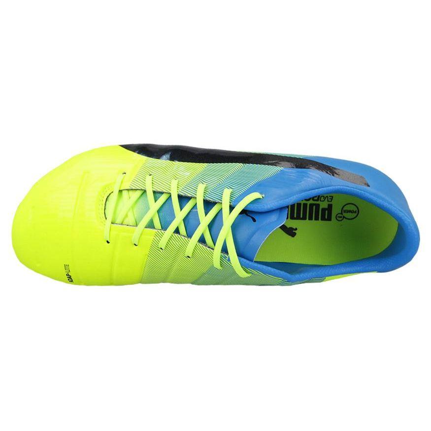 Puma Evopower 1.3 Multi-Ground FG (Rubber Long Stud) Slip-Resistant Durable Soccer Shoes Men Soccer Shoes Blue Green 103524-01