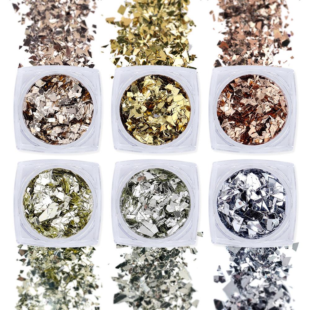 Nail Art Sequins Nail Patches Irregular Laser Sequins Aurora Cellophane Nail Art Trinkets Box