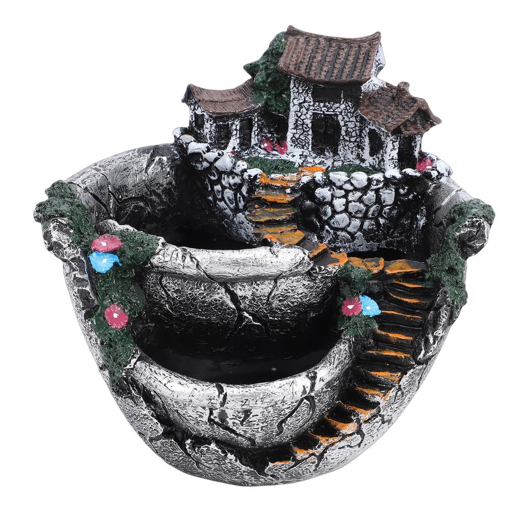 Fairy Garden Plant Pot   Landscape Resin Planter   Decor for Succulents Plants with Small House Ornament Outdoor Indoor Balcony Decor