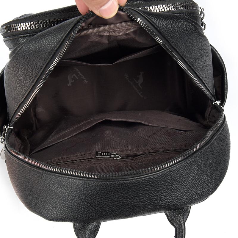 Women's Tassel Backpack Large Capacity Travel Bag Soft Leather Commuter Backpack