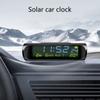Small Digital Car Dashboard Clock Solar Power & Rechargeable Clear LCD Time Display Watch Stick On Car Clock