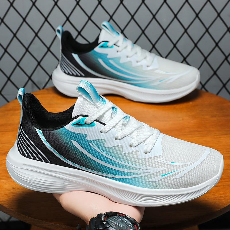 Men's shoes new polyurethane sports shoes summer fly-woven mesh running shoes breathable comfortable casual shoes simple single shoes