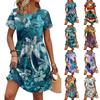 Dresses For Women Short Sleeve O Neck Casual Dresses Waist Maternity Dress With Pockets