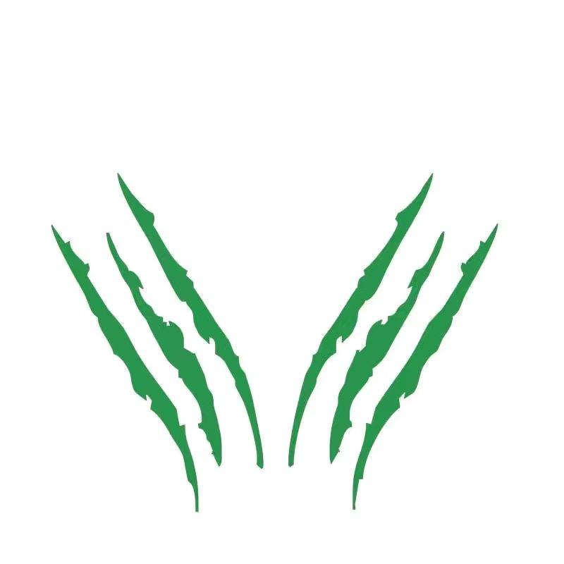 

Забавные автомобильные аксессуары, полосатый коготь, фара, авто украшение, виниловая модная наклейка 40cm зелёный