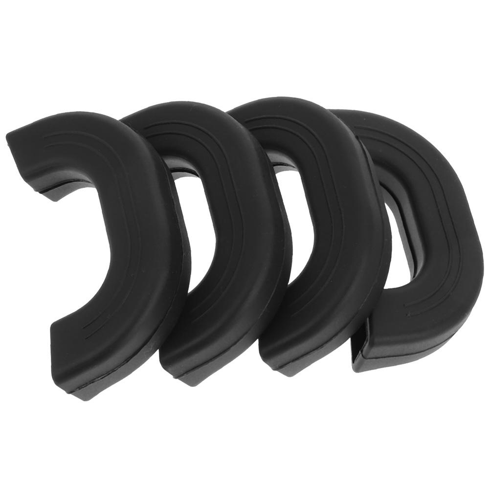 4 Pcs Griddle Pot Earrings Silicone Hot Handle Covers Non-slip Sleeves Stew Black