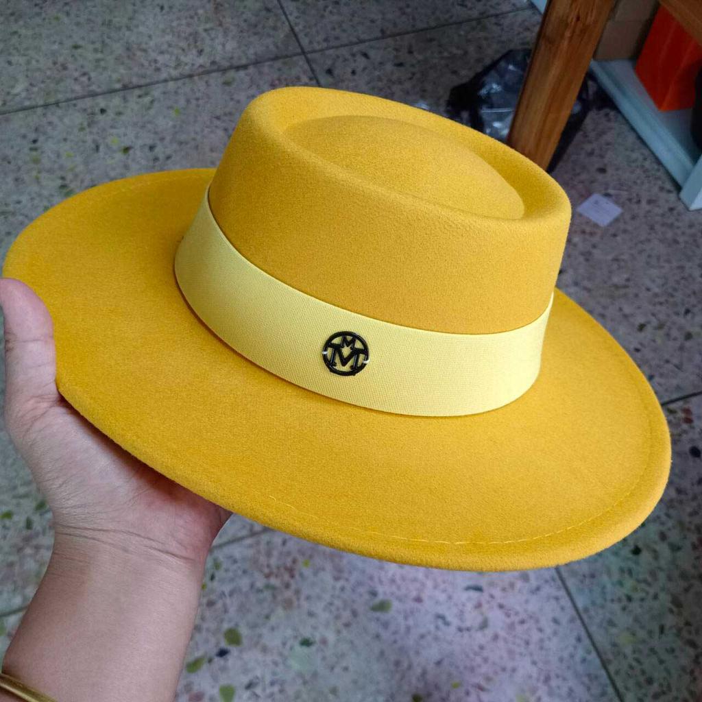 Fedora Autumn And Winter Hat Letter Accessories French Retro Punk Men And Women Wide Brim Hat Gorras Hats For Man