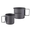 2 PCS Camping Cup Set Lightweight Aluminum Cup Set 450ml and 250ml Portable Foldable Handle Stackable Cup for Outdoor