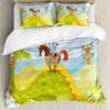 Fantasy Duvet Cover Knight Don Quixote Horse On Dragon Valley Medieval Image Print Double Queen King Size Polyester Qulit Cover