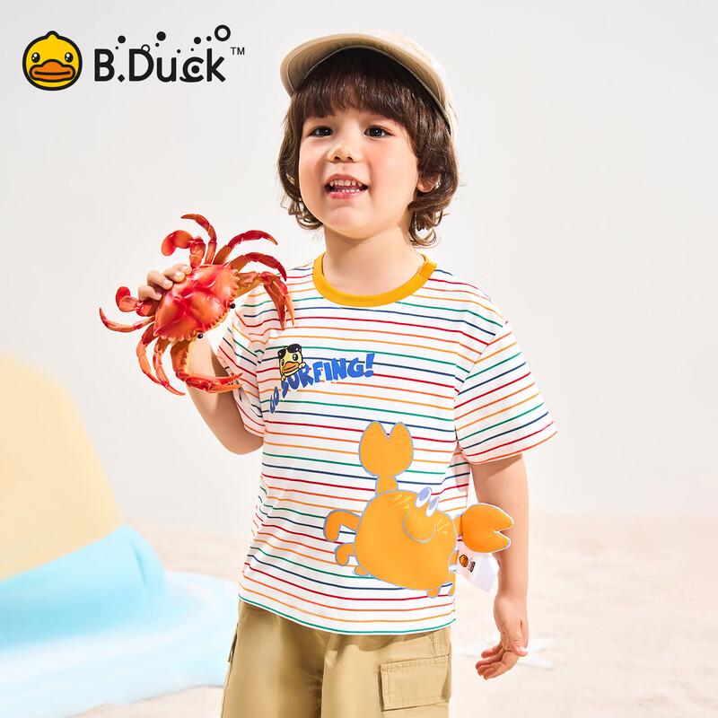 B.Duck Boys' Cartoon Print Short Sleeve T-Shirt