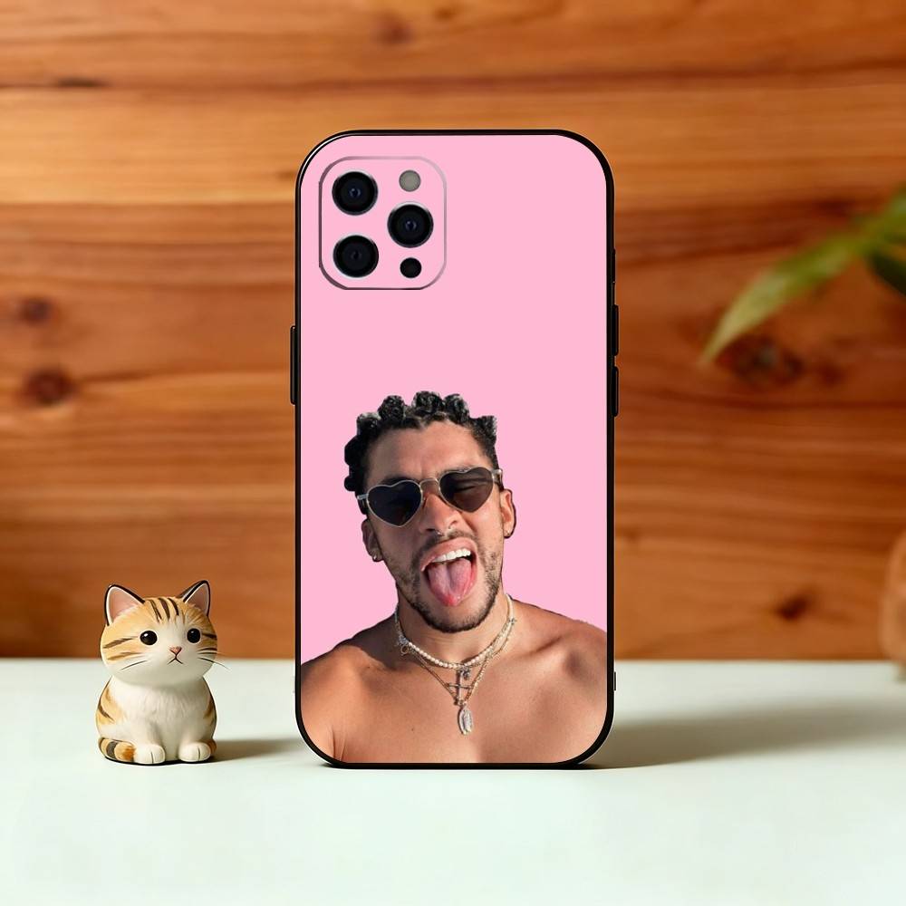 Bad B-B V-Vibes Phone Case For iPhone 17,16,15,14,13,12,11 Plus,Pro Max,XS,Soft Silicone Black Cover