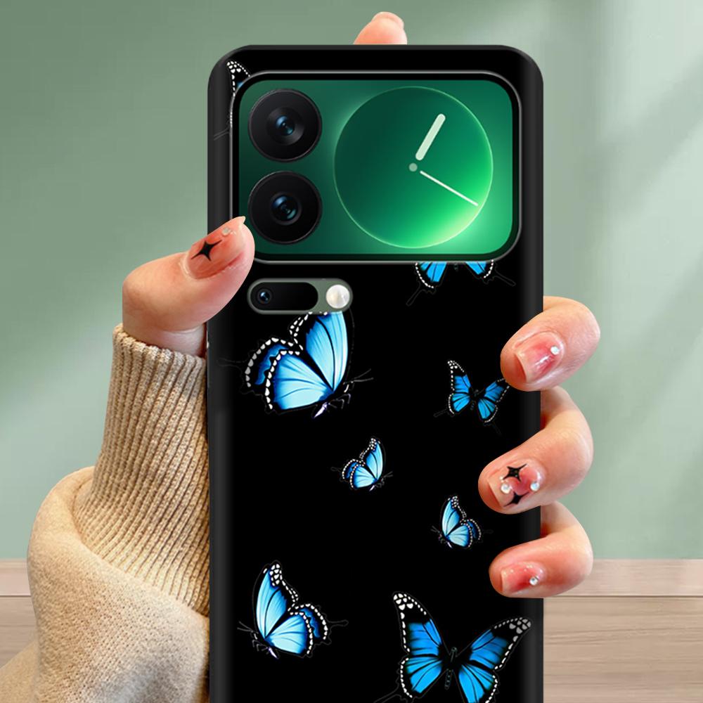 For Xiaomi Mi 17 Pro Max Case Luxury Soft Black Silicone Printed Protective Shell Back Cover Cases For Xiaomi 17 Pro Max Casing
