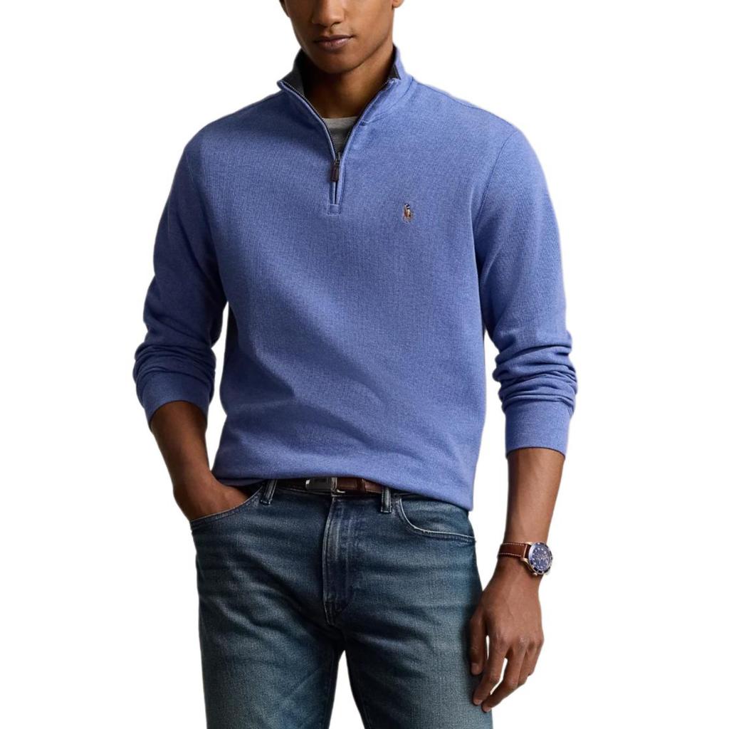 Polo Ralph Lauren FW24 Logo Embroidered Print Solid Color Mock Neck Pullover Long Sleeve Sweatshirt Men sweatshirt MNPOKNI16823955-400