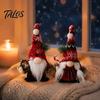 Holiday Gift for Friends Christmas Plush Gnome Decoration, Nordic Xmas Scandinavian Tomte Elf with Cute Souvenirs Pine Tree Branch Desk Shelf