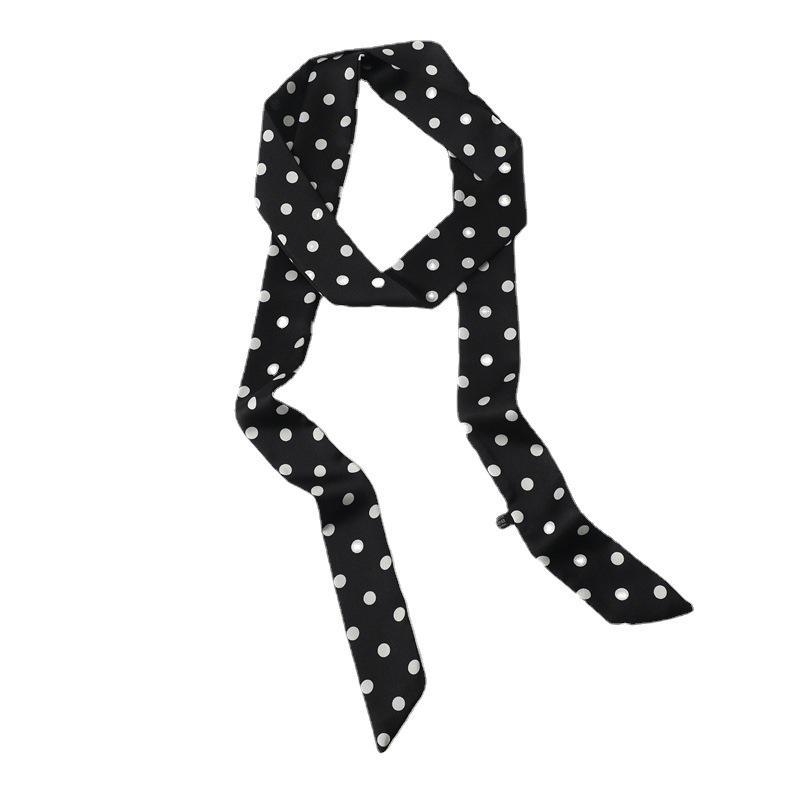 Influencer Style Silk Scarf: Hair Tie, Solid Color, Long & Narrow, Korean Style Necktie, Flowing Ribbon for Women