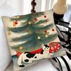Cute Christmas Cat Pillow Case Fashion Square Pillowcase Bedroom Sofa Room Ins Decoration Leisure