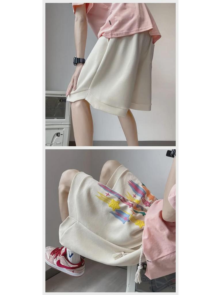 Men's Summer Hip-Hop Foaming Star Streetwear Shorts