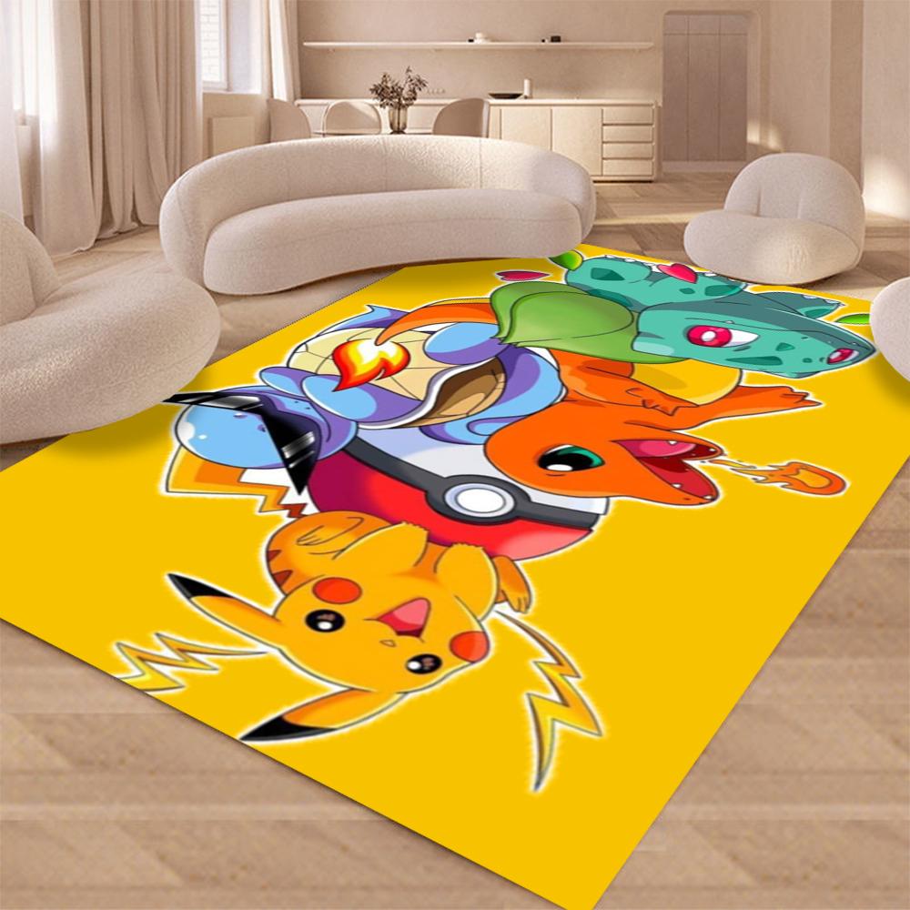 

Disney Cartoon P-okemon Cute P-ikachu Carpet Rug for Bedroom Living Room Home Sofa Decoration Kids Large Floor Mat Gift 80*120cm