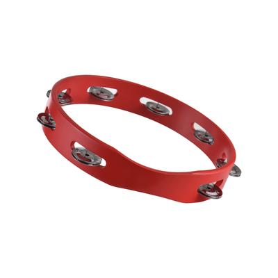 Tamburină de 8 inci pentru adulți Sunet plăcut de clopoței Roșu Cu manivelă manuală Clopoței Lemn Metal Clopoței Sou