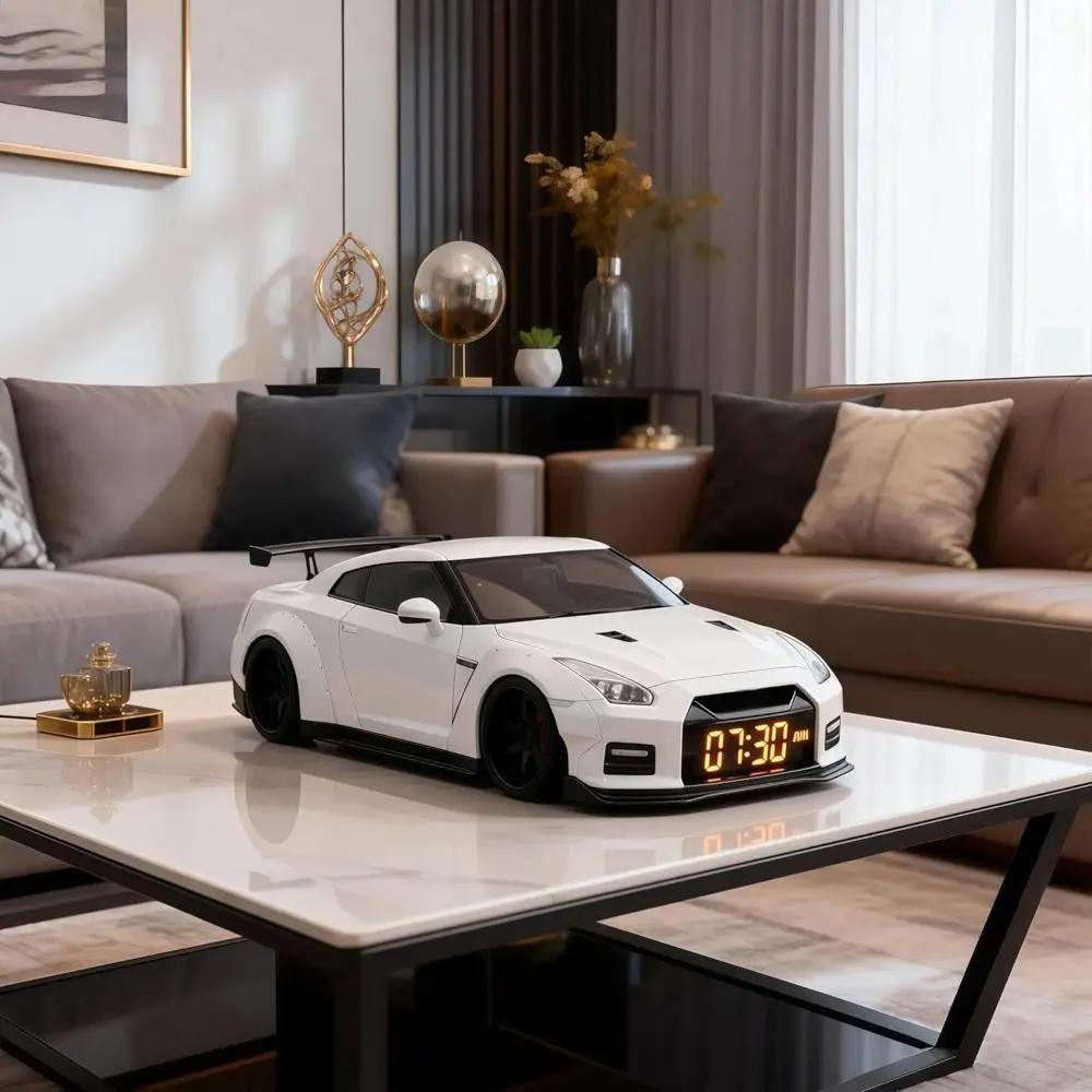 תצוגת LED חדשה שעון מעורר היפר-קאר בצורת מכונית-על שעון מעורר יצירתי חדשני שעון דיגיטלי נייד לחובבי רכב