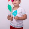Children's Flying Disc Launcher Toy 2Sets Blue Outdoor Interactive Game