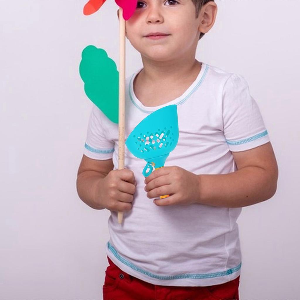 Children's Flying Disc Launcher Toy 2Sets Blue Outdoor Interactive Game