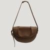 Leather Folded Underarm Saddle Bag for Women In Spring and Summer Versatile Shoulder Bag Niche Crossbody Bag