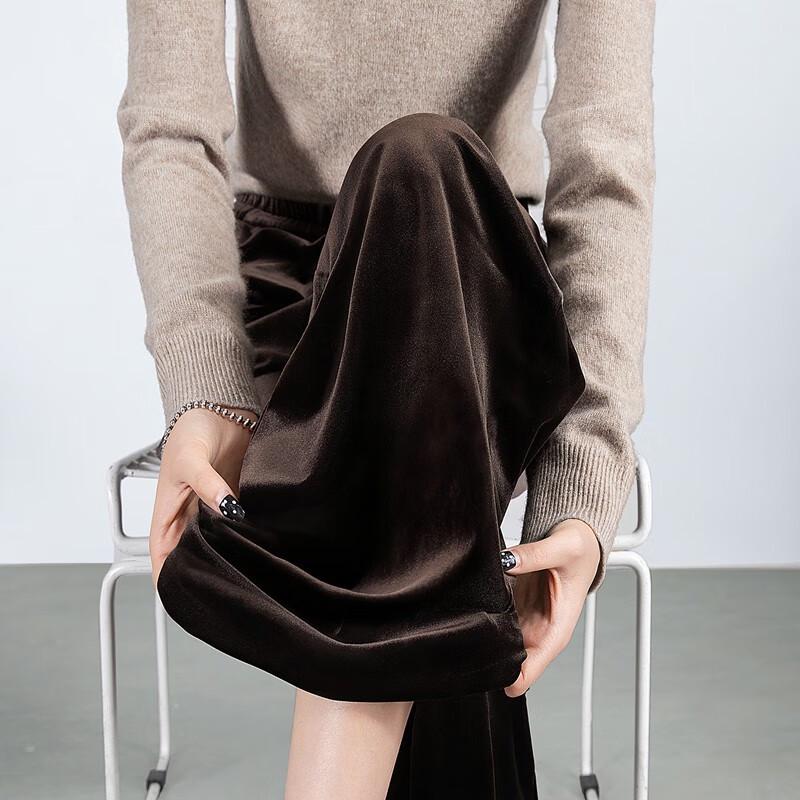 Women's Solid High-Waisted Wide-Leg Elastic Waist Pants