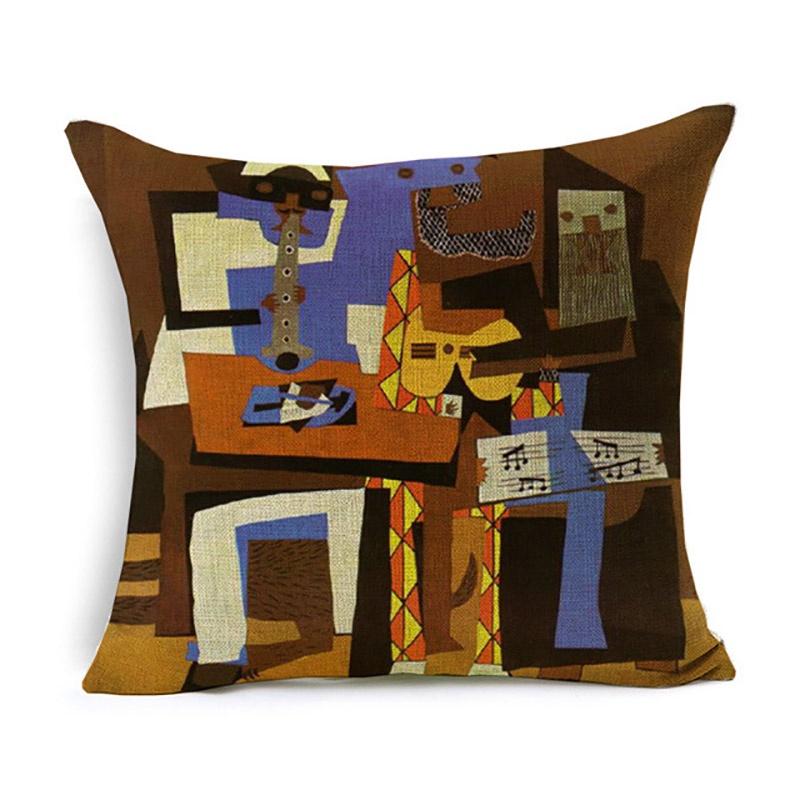 Luxurious Van Gogh Starry Night Square Cushion Covers With Premium Cotton Linen