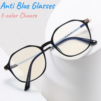 Blaulichtfilterbrille Niedlich Anti-Augenbelastung Mode Polygonale Rahmenbrille zum Lesen Spielen Computer