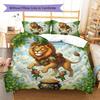 Greenorg Anisms Pattern Bedding Quilt Set Quilt Cover Pillowcase Home Decoration Birthday Gift (1 * Duvet Cover + 2 * Pillowcase, Without Core)