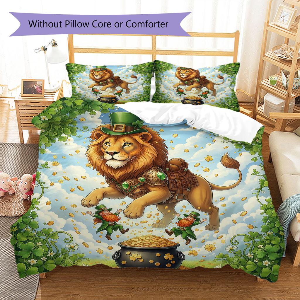 Greenorg Anisms Pattern Bedding Quilt Set Quilt Cover Pillowcase Home Decoration Birthday Gift (1 * Duvet Cover + 2 * Pillowcase, Without Core)
