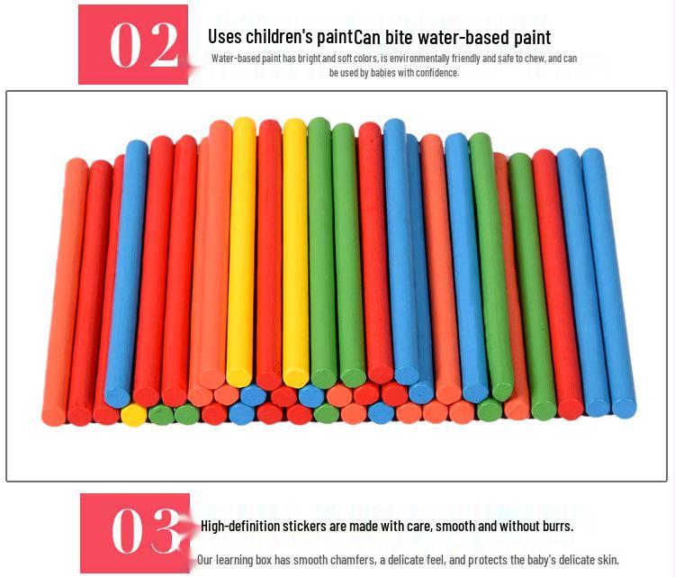 Educational Wooden Building Blocks & Counting Sticks for Early Learning and Kindergarten