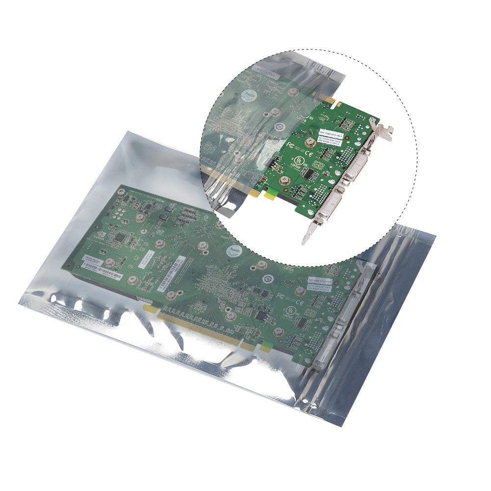 Mollytek Beutel für 15x20cm Abschirmbeutel mit Reißverschluss 100 Stück Antistatische Beutel, Antistatische HDD/SSD-Lagerung, Wiederverwendbar, Semitransparent (15x20cm)