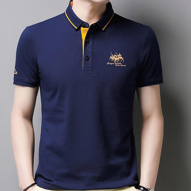 Summer Korean  Embroidered Polo Shirt Men's Luxury Top Casual Lapel Short Sleeve T-shirt Fashion Anti-wrinkle Men T Shirt