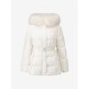 CC collect. Women S Fox Fur Belted Half Lightweight Down Cr c254pSg186